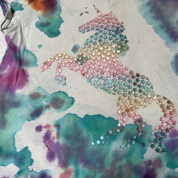 Gap Unicorn Tie Dye Shirt Size 8 - Picture 3 of 8